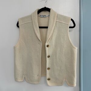 Carroll Reed Womens Vintage Beige Wool Sweater Vest Sz 12 Small Ski Shop